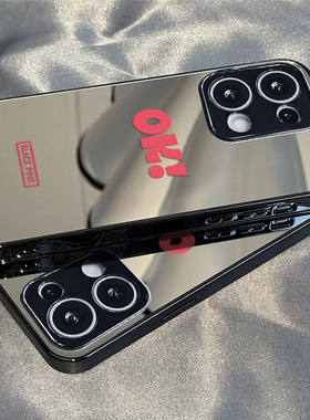 适用于OPPOReno14Pro手机壳简约英文镜面高级感a2/a3pro硅胶全包5防摔6新款男女7/8/9潮Reno10/11pro十12套13