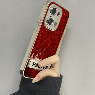 适用于OPPOReno13Pro手机壳豹纹金蛇电镀皮纹高级感a2/a3pro硅胶全包5防摔6新款男女7/8/9潮Reno10/11pro十12