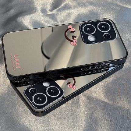 适用于OPPOReno14Pro手机壳爱心笑脸镜面高级感a2/a3pro硅胶全包5防摔6新款男女7/8/9潮Reno10/11pro十12套13