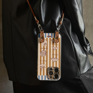 带挂绳FINDx8s 9女10 x7ultra全包x6 11pro十12套13 5防摔a58硅胶7 适用于OPPOReno14Pro手机壳条纹面包新款