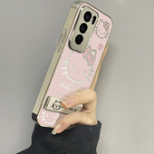 女潮牌Reno10 适用于OPPOReno12Pro手机壳镜面13 11套 7外硅胶全包防摔reno8 9pro十网红新款 14粉猫高级感5