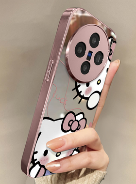 适用于vivox200promini手机壳镜面KT猫彩贴高级感vivix60/70/80外硅胶全包防摔y200i新款女vivox90/x100s套软