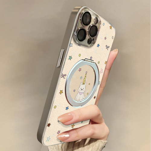 适用于苹果17promax手机壳带挂绳紫围巾狗iphone14/16pro套硅胶xs全包防摔斜跨15ultra套网红11新款xr女13PRO