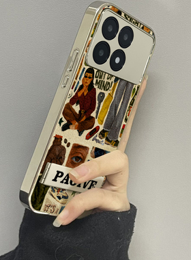 适用于红米k70ultra手机壳女孩海报高级感小米k50/60至尊硅胶全包防摔inote12turbo外新款note13/14proplus套