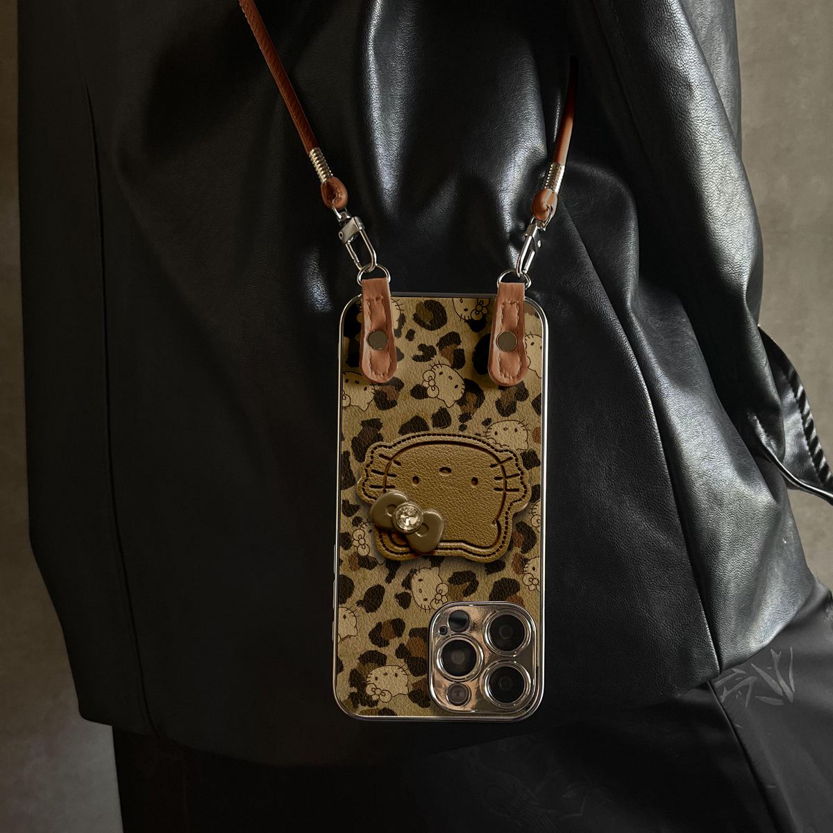 适用于OPPOReno14Pro手机壳咖啡纹猫新款带挂绳FINDx8s/x7ultra全包x6/5防摔a58硅胶7/8/9女10/11pro十12套13