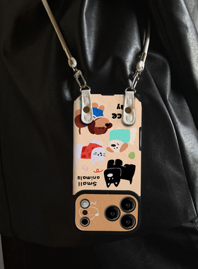 适用于OPPOReno15Pro手机壳简笔猫狗新款x9带挂绳FINDx8s/x7ultra全包x6/5防摔硅胶7/8/9女10/11pro12套13/14