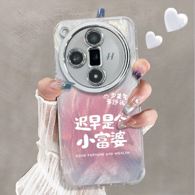 自带镜头膜适用于OPPOFINDx7Ultra手机壳晕染富婆高级感水钻精孔FINDX6PRO外硅胶全包防摔oppofindx5套新款女