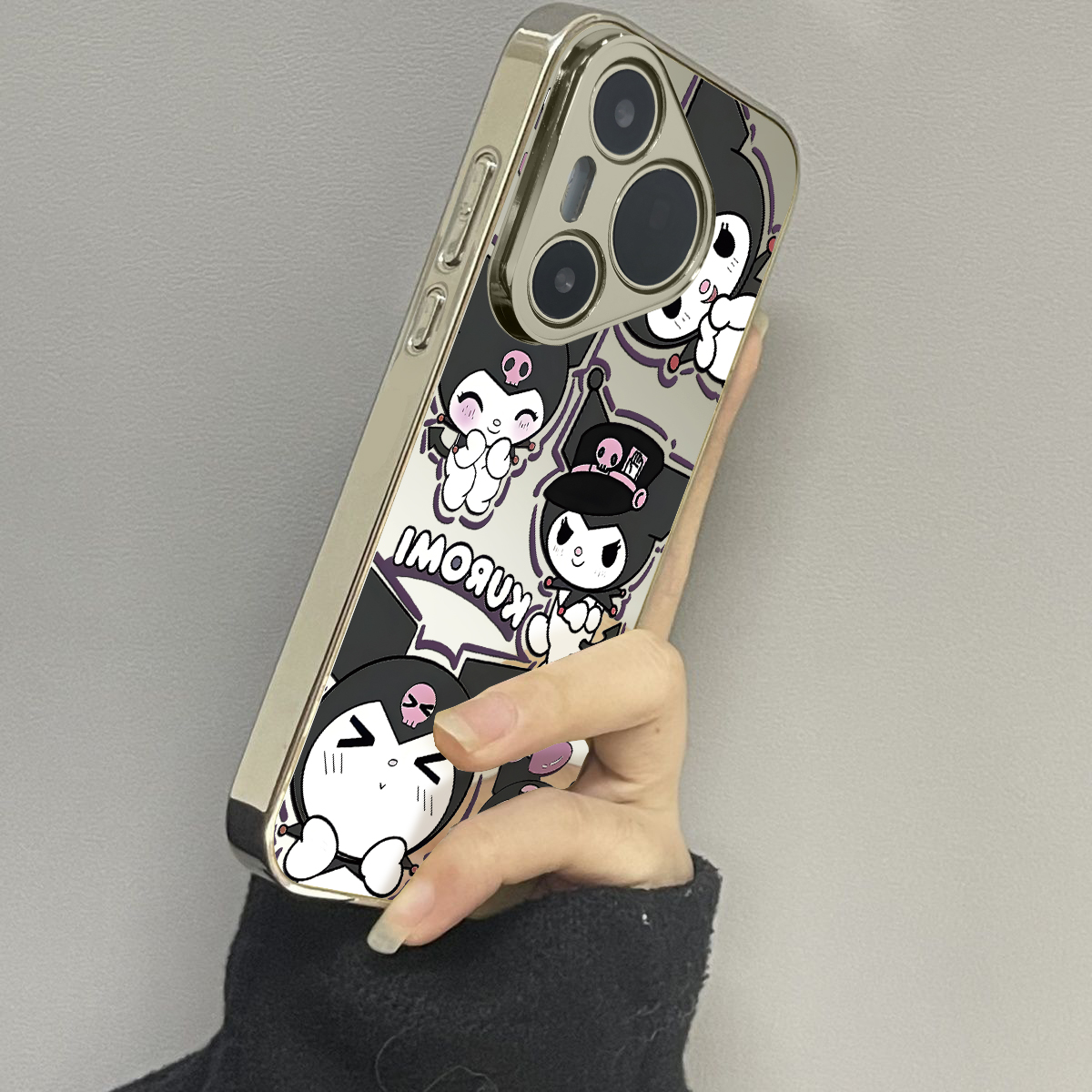 用于华为pura70proUltra手机壳电镀镜面五库洛米p40高级感p50e全包防摔P60外新款网红男女潮牌P70pro十套硬