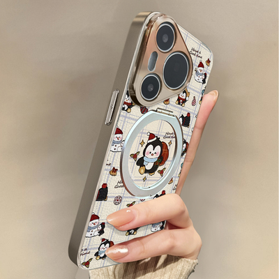 适用于华为Pura70pro手机壳新款圣诞企鹅Mate60/70pro十套50/40全包防摔P60/80带挂绳Nova14ultra/13/12外7/9