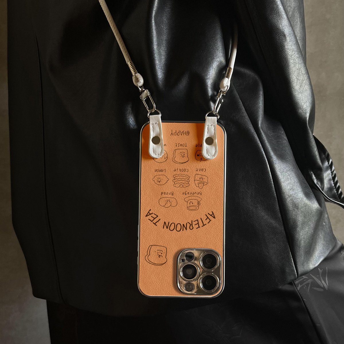 适用于OPPOReno14Pro手机壳线条甜品新款带挂绳FINDx8s/x7ultra全包x6/5防摔a58硅胶7/8/9女10/11pro十12套13