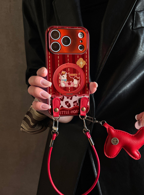 适用华为Pura70pro手机壳红色新款支架小马Mate70/80promax套50马年全包防摔P60/80带挂绳Nova14ultra13外12