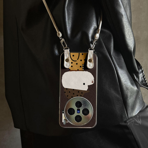 适用于vivox200ultra手机壳新款波点狗狗X100pro/90S/80斜跨全包S30promini/20/19/18/17套防摔Y300i带挂绳女