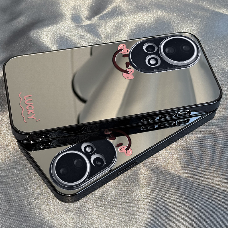 适用于华为nova13pro手机壳镜面爱心笑脸Nove5/6/7se硅胶8全包防摔Hinova9男女13软nova10/11/12ultra套新款