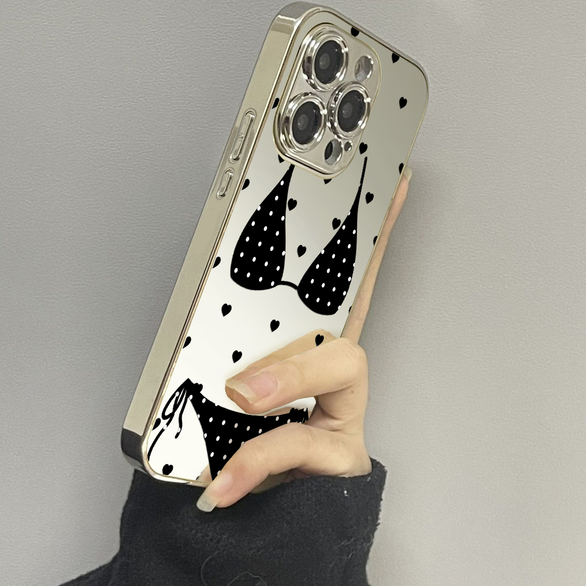 适用于苹果15pro手机壳镜面爱心泳装iphone12/13套硅胶xs全包防摔15ultra网红新款xr男女11pro外潮牌14Promax