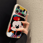 适用于苹果17promax手机壳带挂绳条纹老鼠iphone14 16pro套硅胶xs全包防摔斜跨15ultra套网红11新款 xr女13PRO