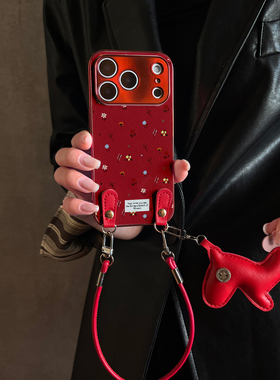 适用OPPOReno15Pro手机壳五色彩花红色新款findx9带挂绳x8s/x7ultra马年全包x6防摔硅胶女10/11pro12套13/14