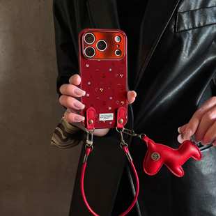 11pro12套13 x7ultra马年全包x6防摔硅胶女10 findx9带挂绳x8s 适用OPPOReno15Pro手机壳五色彩花红色新款