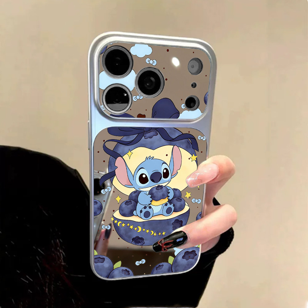 适用苹果17promax手机壳磁吸镜面蓝莓史迪iphone14/16pro套硅胶全包防摔15plus套网红11高级感12新款女13PRO