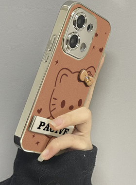 适用于OPPOReno13Pro手机壳蝴蝶结猫电镀皮纹高级感a2/a3pro硅胶全包5防摔6新款男女7/8/9潮Reno10/11pro十12