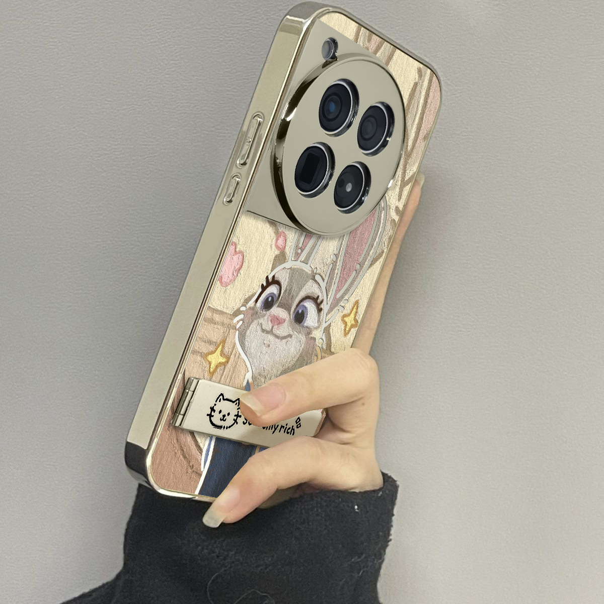 适用于一加12手机壳镜面镂空兔子高级感oneplus ace3v硅胶全包防摔1加11外网红新款女潮牌一加ace2pro套硬