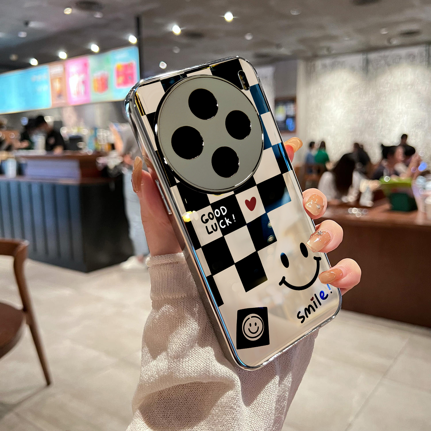 适用于vivox100pro手机壳电镀玻璃象棋格纹高级感vivix60/70/80pro外硅胶全包防摔x90s新款女vivox90/x100套