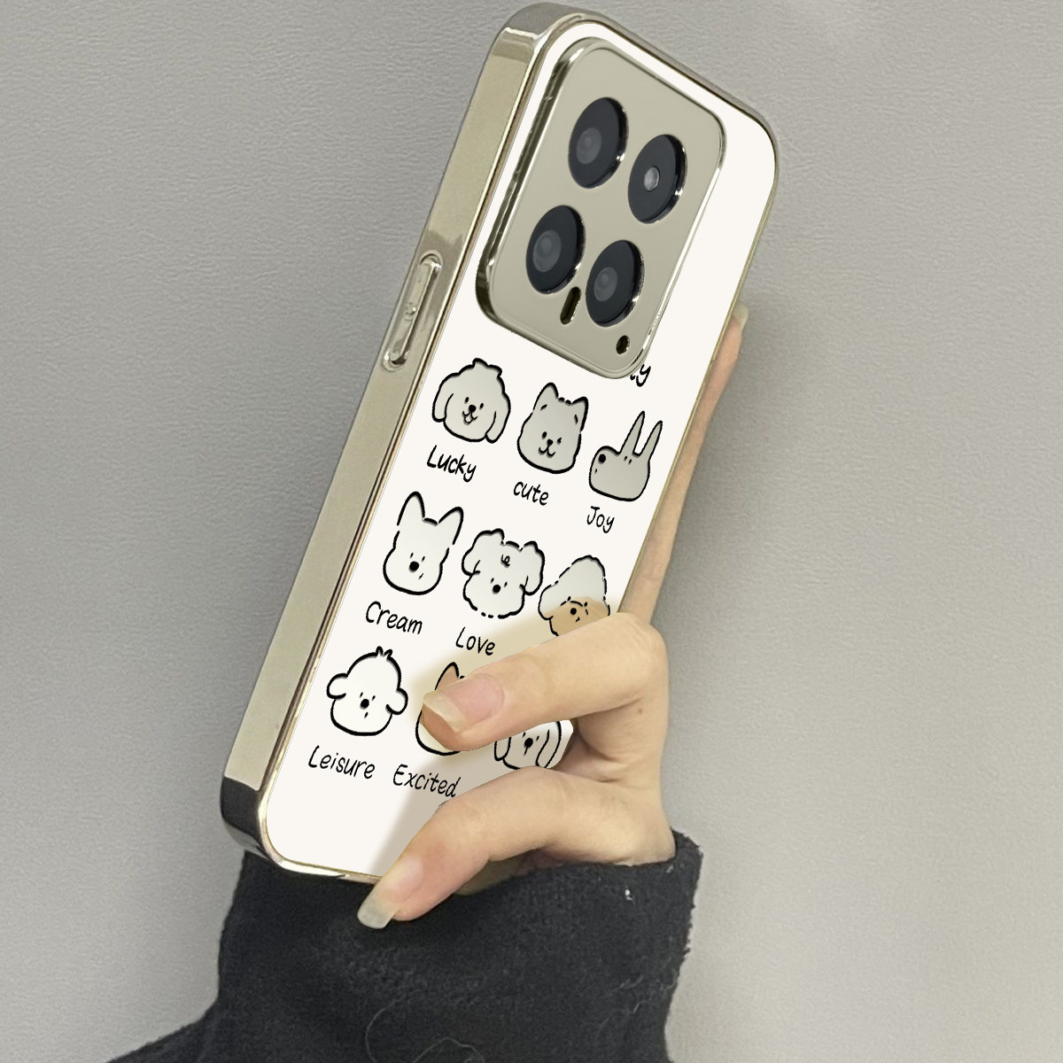 适用于小米14pro手机壳简约镜面电镀九宫格狗12x硅胶全包10s防摔高级感12spro网红新款女11潮牌小米13/14套硬图片