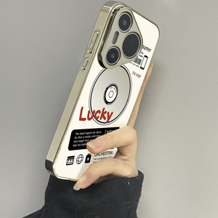 用于华为pura70proUltra手机壳电镀镜面幸运CD片p40高级感p50e全包防摔P60外新款网红男女潮牌P70pro十套硬