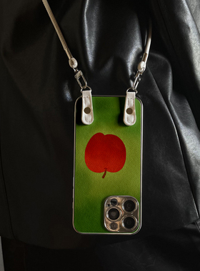 适用于小米17Promax手机壳艺术苹果高级感带挂绳红米K80至尊斜跨K60全包防摔新款15ultra女12spro外13/14套