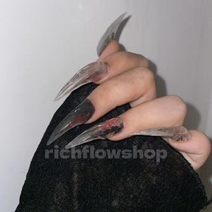 richflowshop原创纯手工穿戴甲腥红之月龙爪穿戴甲亚文化y2k