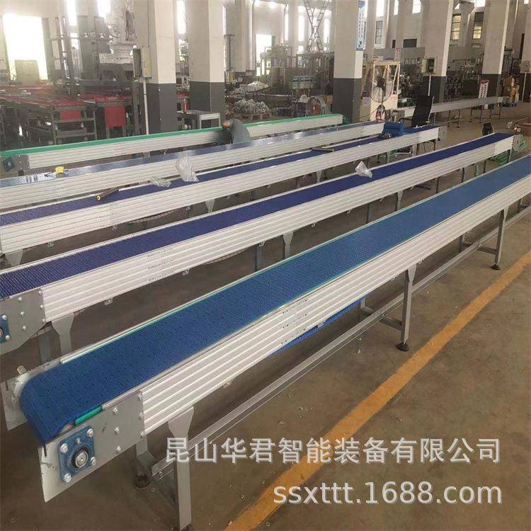 转弯增设隔板网带输送 爬坡网带自动输送线 直线纸箱食品网带传送