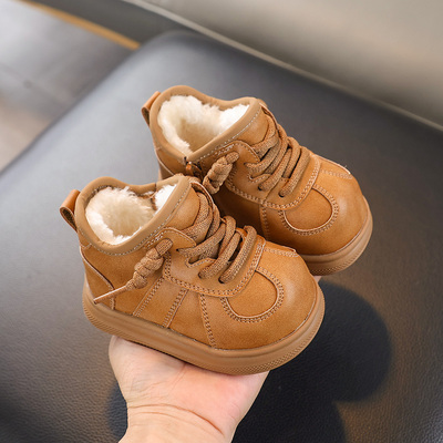 宝宝雪地靴女冬季加绒保暖幼儿鞋子男小童靴大棉加厚软底婴儿冬鞋