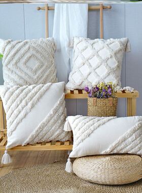 high quality Premium Tufted Sofa Cushion Cover with Tassel