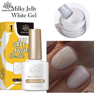 BORN PRETTY Milky Jelly White Nail Gel Polish Clear Pink