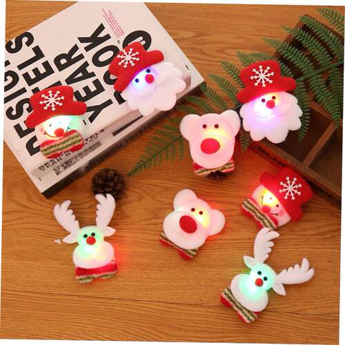 Christmas decoration Luminous brooch badge snowman elk 胸针