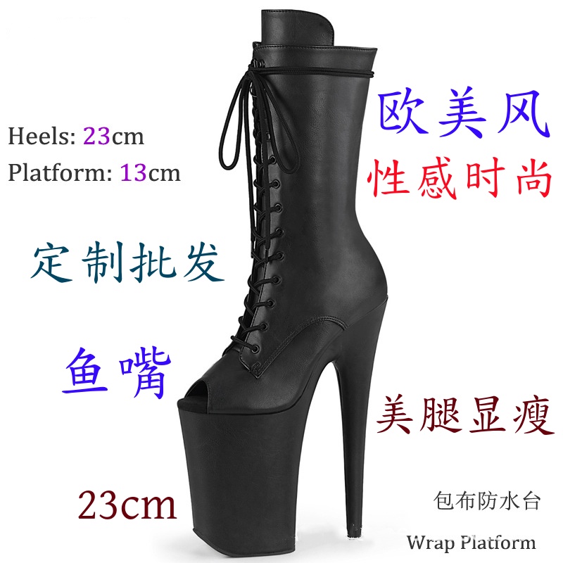 欧美风钢管舞性感车模情趣走秀鞋