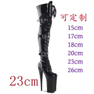长靴女过膝欧美超高跟细跟走秀长筒靴 23cm钢管舞恨天高防水台四季