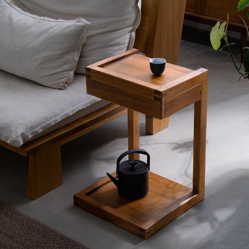 木有作为实木移动边几推车