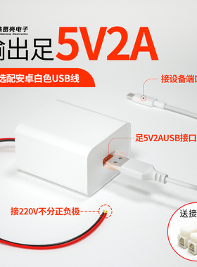 小型无线摄像头电源变压器220v转5v2A家用供电wifi监控适配器usb