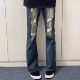 男女cleanfit风微喇长裤 牛仔裤 子 小众高街日常休闲磨破洞修身 美式