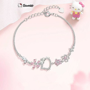 hellokitty925纯银手链女生KT猫手链学生轻奢小众送女友生日礼物