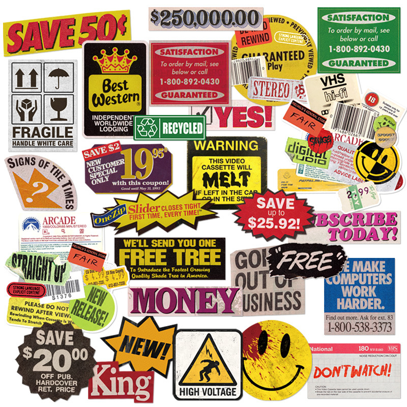 28枚复古标签欧美标志汽车哑面贴纸滑板贴电动车摩托车个性贴防水