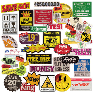 28枚复古标签欧美标志汽车哑面贴纸滑板贴电动车摩托车个性贴防水