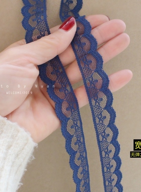 法式复古蓝 无弹蕾丝布料 chorker脖链装饰花边辅料手工diy材料