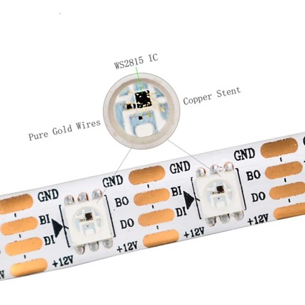跨境ws2811ws2812BWS2815跑马幻彩灯带12V5050内置IC30 60 96 144