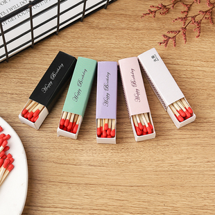 创意马卡龙口红盒火柴生日蜡烛烘焙蛋糕店火柴盒配件创意洋火便携