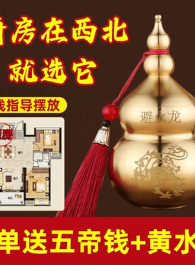 黄铜避火龙瓶子葫芦厨房在西北角干位火烧天门纳财摆件化解泻火龙
