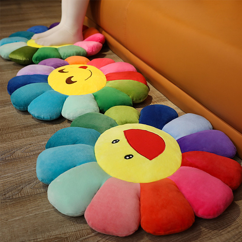 网红太阳花坐垫地上椅子垫榻榻米飘窗汽车屁股垫子向日葵花朵抱枕