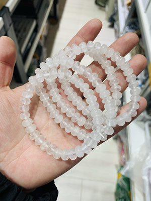 天然白水晶手链手串算盘珠手串水晶男女同款生日礼物