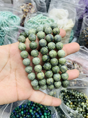 天然药王石手链手串圆珠简约百搭男女同款天然石手串生日礼物