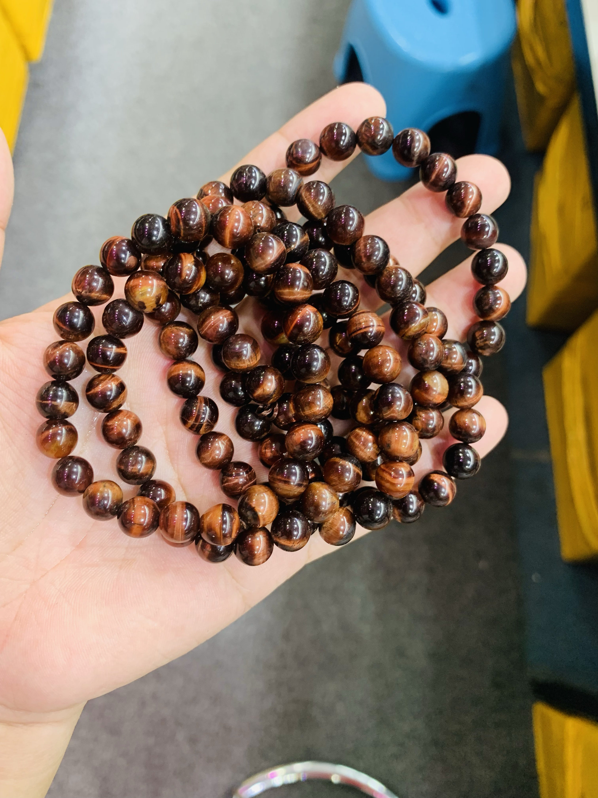 天然虎眼石手链手串男女同款红虎眼单圈手串猫眼水晶饰品生日礼物